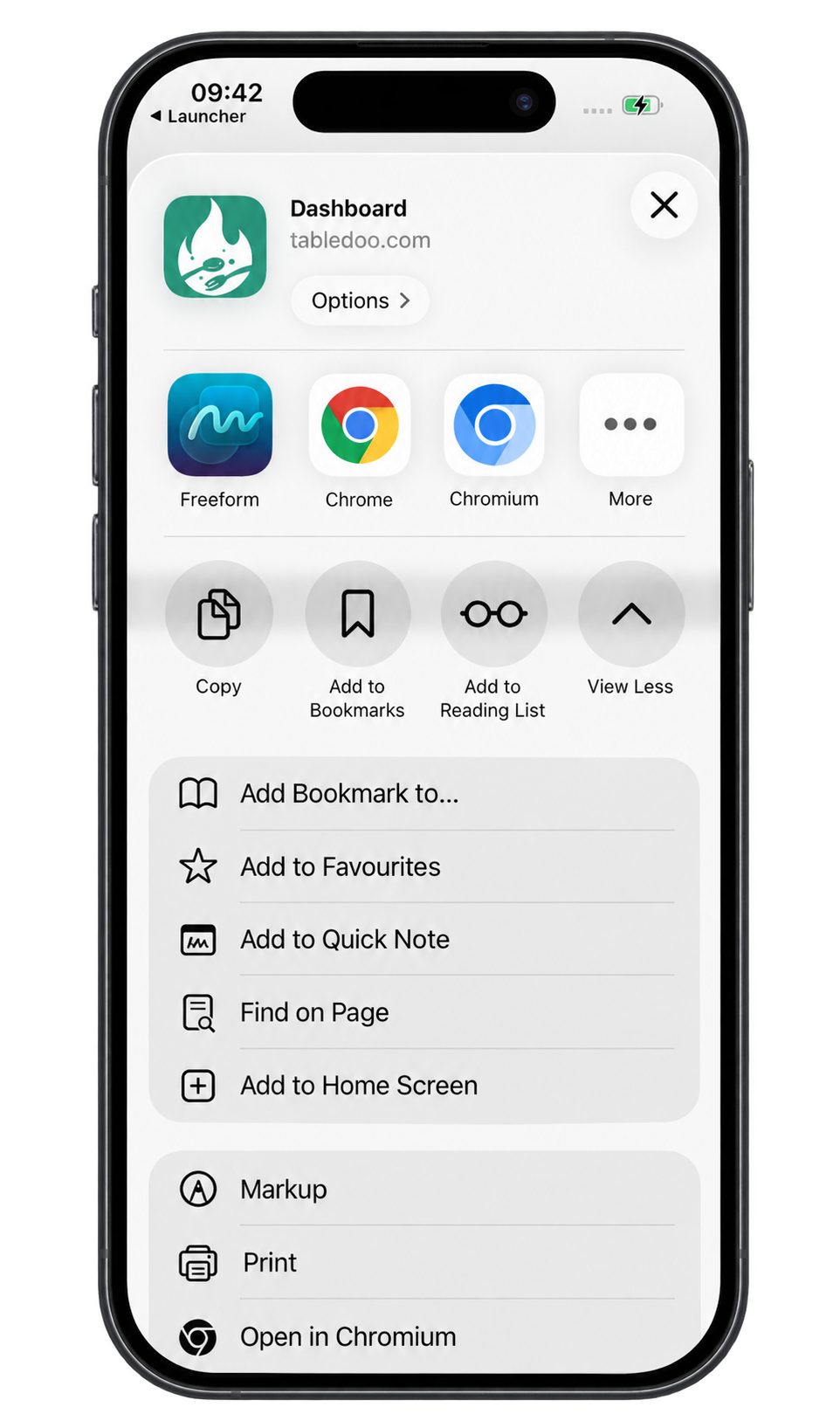 An iPhone showing Safari's Share menu with the Add to Home Screen option highlighted